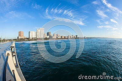 Durban Ocean Pier Beachfront Coastline Editorial Stock Photo