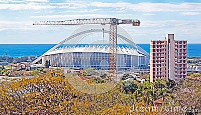 Durban South Africa Moses Mabhida Football Stadium and Crane Editorial Stock Photo