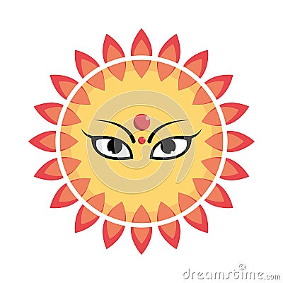 durga hindu character Vector Illustration