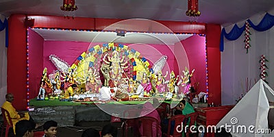 Durga Pandaal in Dussehra Festival Editorial Stock Photo