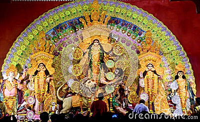 Durga Puja Pandal Stock Photo