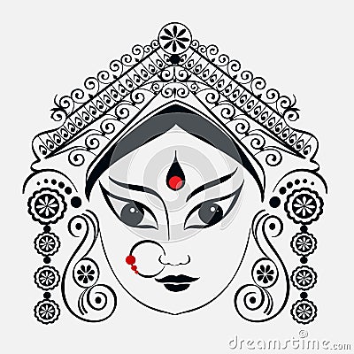 Durga, Saraswati, Lakshmi. Vector Illustration