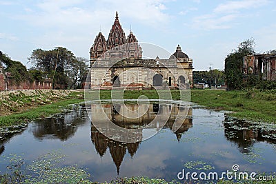 Durga temple front view, Rajnagar palatial complex ruins, Bihar Stock Photo