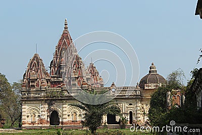 Durga temple side view, Rajnagar palatial complex ruins, Bihar, Stock Photo