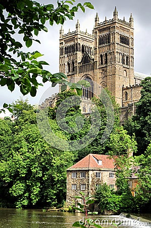 Durham Cathedral and Weir Stock Photo