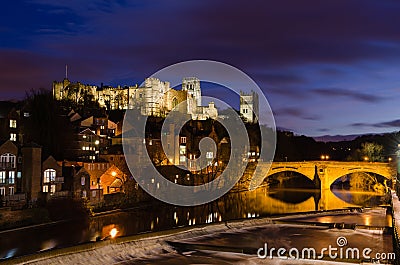 Durham City at night Stock Photo