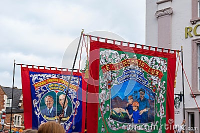 135th Durham Miner`s Gala aka Big Meeting. Held annually, large crowds gather to celebrate Miners history Editorial Stock Photo