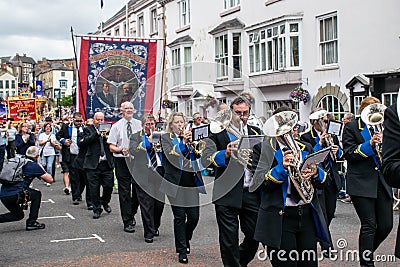 135th Durham Miner`s Gala aka Big Meeting. Held annually, large crowds gather to celebrate Miners history Editorial Stock Photo