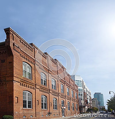 Durham NC tobacco warehouse apartment buildings Editorial Stock Photo