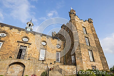 Durham UK: Lumley Castle Hotel exterior on summer day Editorial Stock Photo