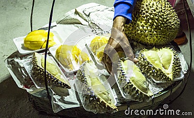 The durian on the beach Stock Photo