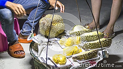 The durian on the beach, pitchman Stock Photo