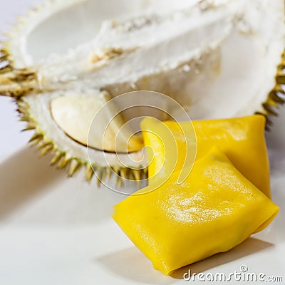 Durian Crepe (pancake) Stock Photo