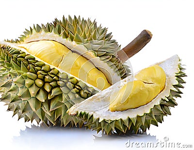 Durian isolated on white background Stock Photo