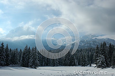 Durmitor mountain on snow Stock Photo