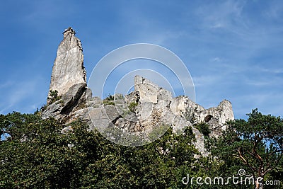 Durnstein castle ruins in Austria Stock Photo