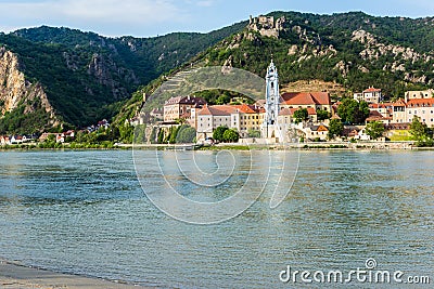Durnstein on the Danube River in the picturesque Wachau Valley Stock Photo