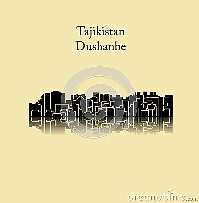 Dushanbe, Tajikistan city silhouette Vector Illustration