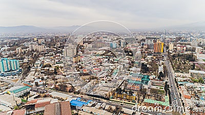 DUSHANBE, TAJIKISTAN - 12 JUNE 2018: Cityscape of the Tajik capital - Dushanbe. Tajikistan, Central Asia. Editorial Stock Photo