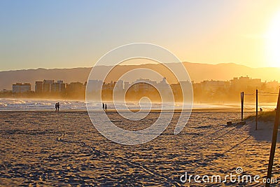 Peaceful end of day, Last ligth from the sun. Golden light vocirng the scenery. Stock Photo