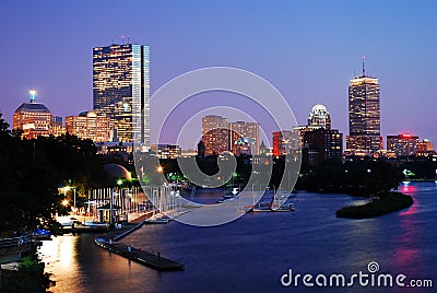 Dusk on Boston Stock Photo