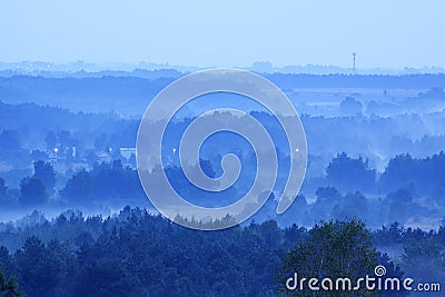 Dusk in Holy Cross Mountains Stock Photo