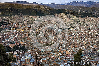 Dusk over the city of La Paz - Bolivia - South America Stock Photo