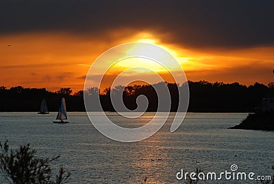 Dusk time in Africa Stock Photo