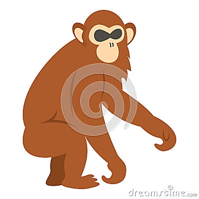 Dusky leaf monkey icon isolated Vector Illustration