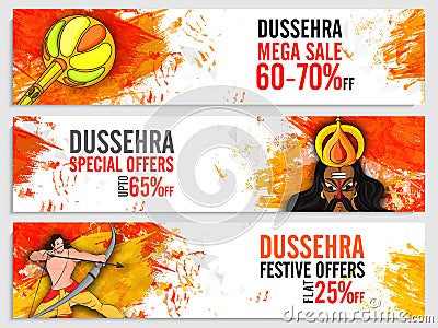 Dussehra Sale website header or banner set. Stock Photo