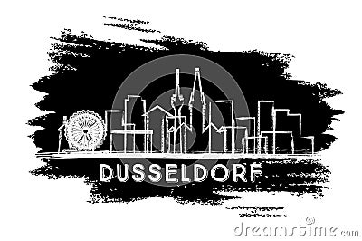 Dusseldorf Germany City Skyline Silhouette. Hand Drawn Sketch Stock Photo