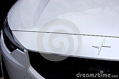 a sign of a modern polestar electric car Editorial Stock Photo