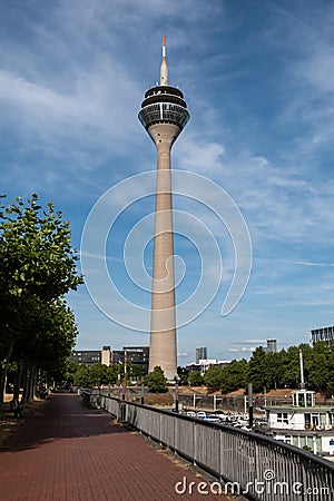 Dusseldorf Tv Tower in Media Harbor, Germany Editorial Stock Photo