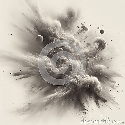 Dust clouds with a hazy appearance, diffusing and softening ege Stock Photo