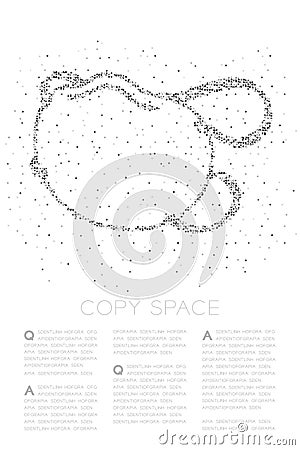 Dust mark or particulate respirator Abstract Geometric Square box pixel pattern, Pollution PM 2.5 concept black color illustration Vector Illustration