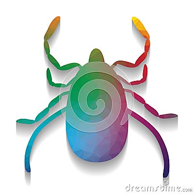 Dust mite sign illustration. Vector. Colorful icon with bright t Vector Illustration