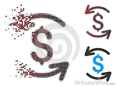 Dust Pixel Halftone Refresh Balance Icon Vector Illustration