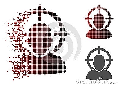 Dust Pixel Halftone Shoot Person Icon Vector Illustration