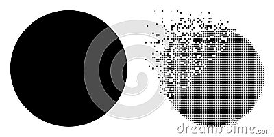 Dust Pixel and Original Circle Icon Vector Illustration