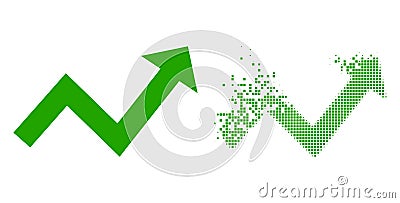 Dust Pixel and Original Trend up Arrow Icon Vector Illustration