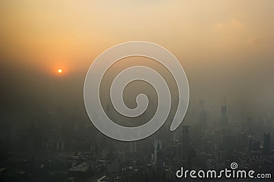 Dust storms the urban Stock Photo