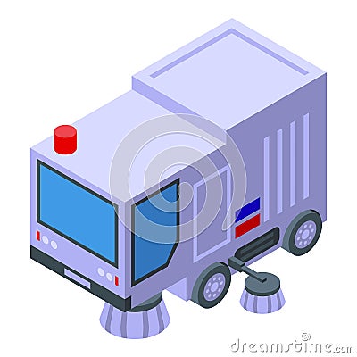 Dust sweeper icon isometric vector. Street road Vector Illustration