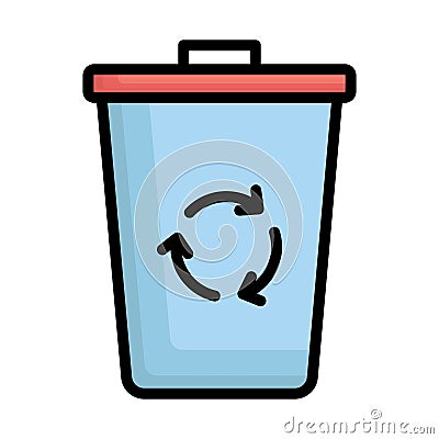 Dustbin, garbage can Vector icon which can easily modify Vector Illustration