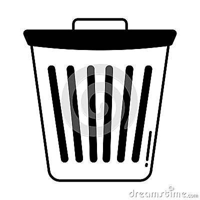 Dustbin Half Glyph Style vector icon which can easily modify or edit Vector Illustration