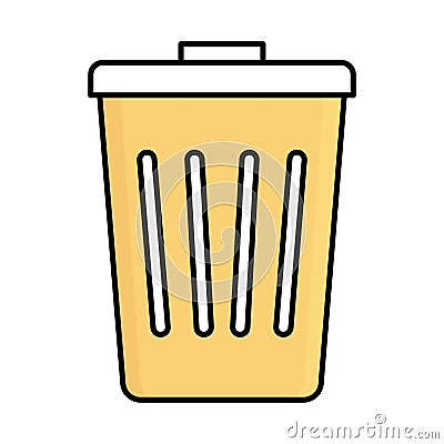 Dustbin Outline with Fill Color Vector icon which can easily modify or edit Vector Illustration