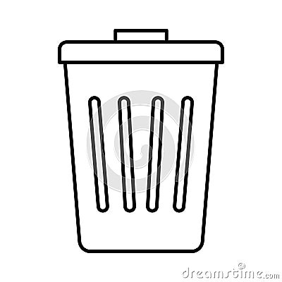 Dustbin Outline Vector icon which can easily modify or edit Vector Illustration