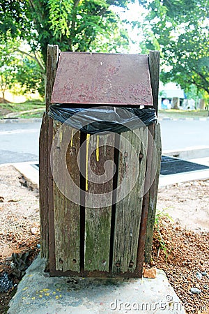 Dustbin in the park Stock Photo