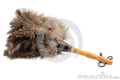 Duster against white background Stock Photo