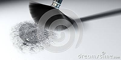 Dusting For Fingerprints On White Stock Photo