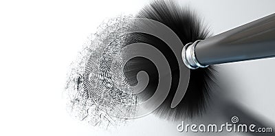 Dusting For Fingerprints On White Stock Photo